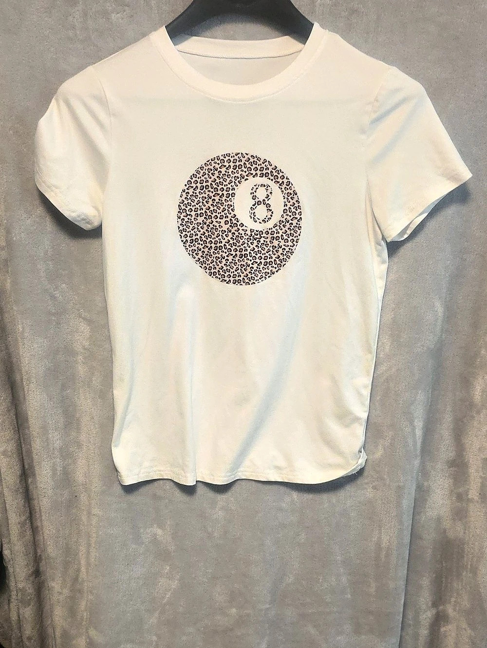 Animal Print Graphic Tee in White Size Small